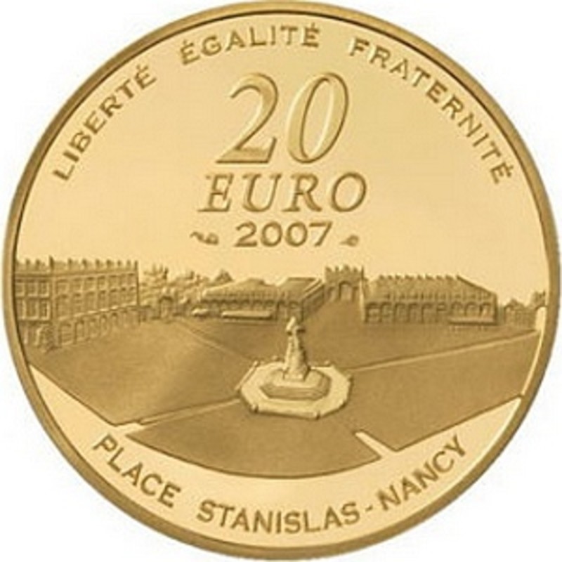 Золотая монета Франции «Король Станислав Лещинский» 2007 г.в., 15.64 чистого золота (проба 0.920)