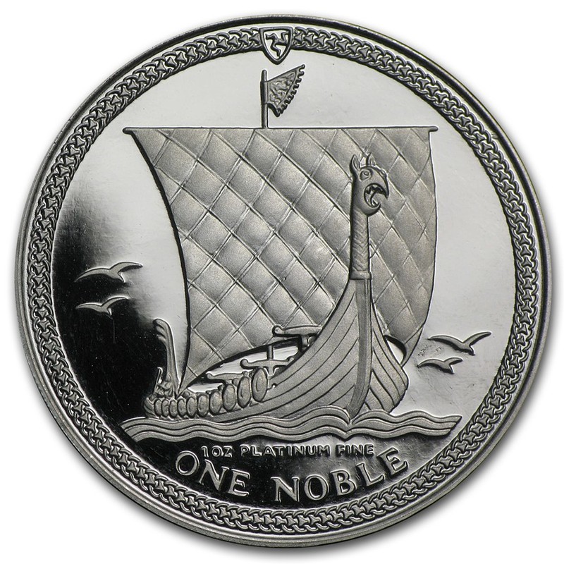 Платиновая монета Острова Мэн «1 нобль», 31.1 г чистой платины (проба 0.9995)