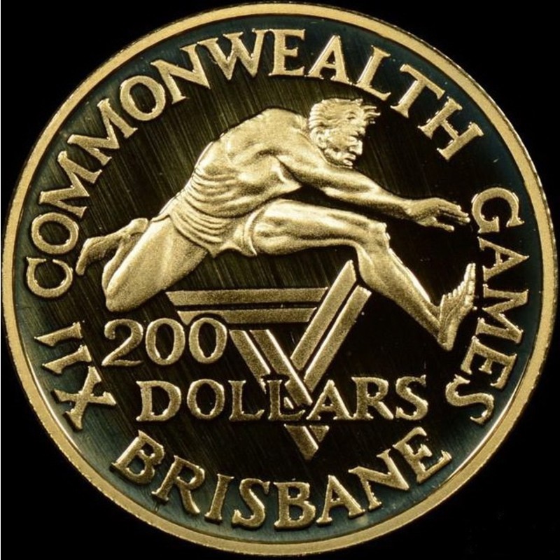 Золотая монета Австралии «XII Игры Содружества в Брисбене» 1982 г.в., 9.17 г чистого золота (проба 0.917)