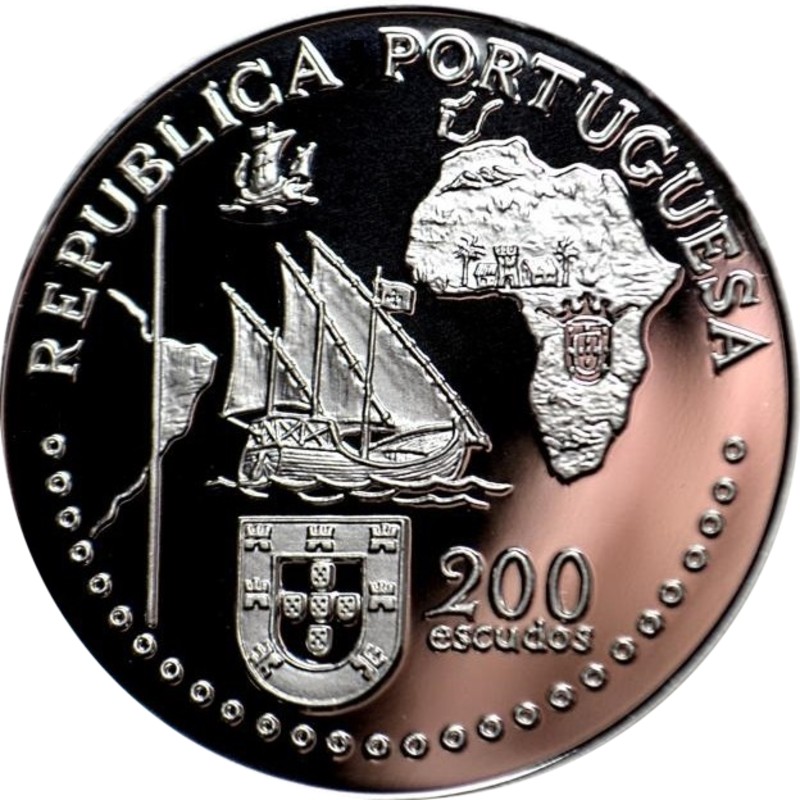 Палладиевая монета Португалии «500 лет Тордесильясского договора» 1994 г.в., 31.1 г чистого палладия (проба 0.999)