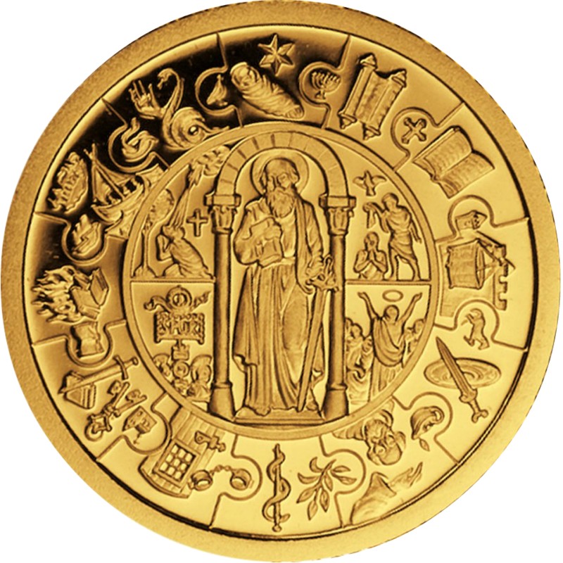 Золотая монета Либерии «Апостол Павел» 2009 г.в., 155.5 г чистого золота (проба 0.999)