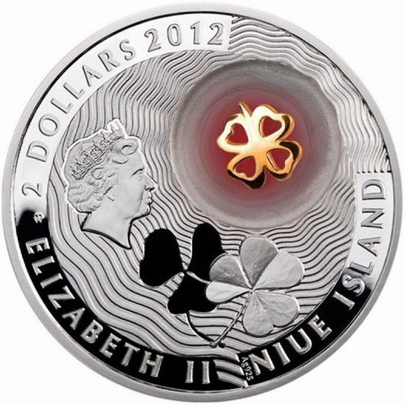 Серебряная монета Ниуэ "Четырехлистный клевер" 2012 г., 28.28 г чистого серебра (Проба 0,925)