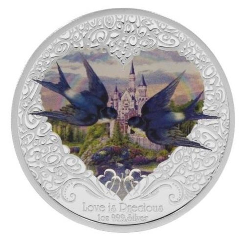 Серебряная монета Ниуэ "Ласточки" 2013 г., 31,1 г чистого серебра (Проба 0,999)