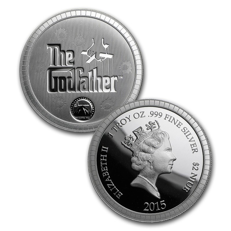 Набор из двух серебряных монет Ниуэ «Крестный отец» 2015 г.в., 2 шт. х 31.1 г чистого серебра (проба 0.999)