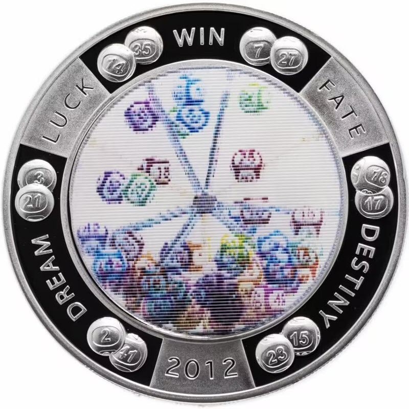 Серебряная монета Ниуэ "Удача сопутствует храбрым" 2012 г., 31.1 г чистого серебра (Проба 0,999)