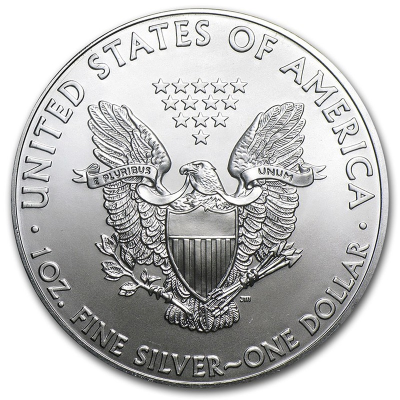 Серебряная инвестиционная монета США "Американский Орел" 31.1 г чистого серебра (проба 0,999)