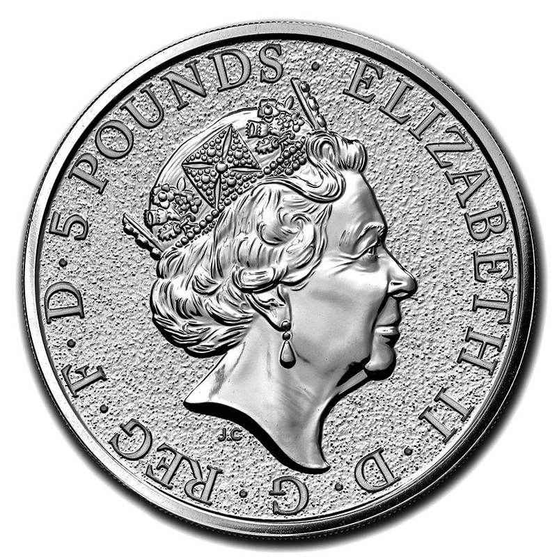 Серебряная монета Великобритании «Грифон» 2017 г.в., 62.2 г чистого серебра (проба 0.9999)