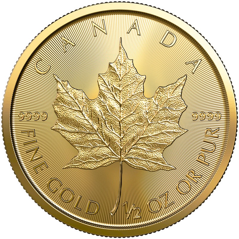 Золотая монета Канады «Кленовый лист», 15.55 г чистого золота (проба 0.9999)