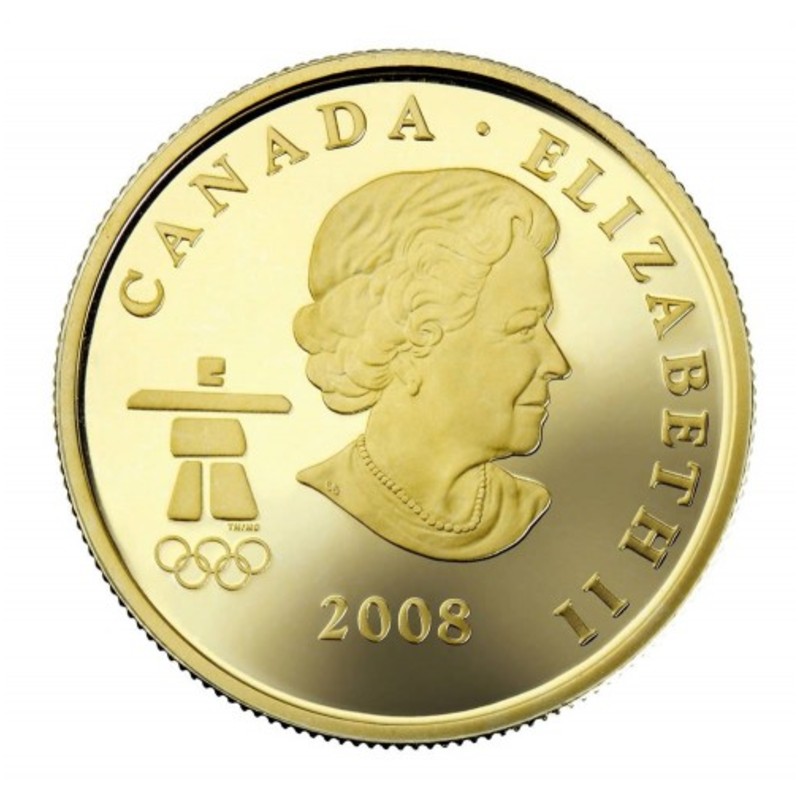 Золотая монета Канады «Олимпиада в Ванкувере» 2008 г.в., 7 г чистого золота (проба 0.583)