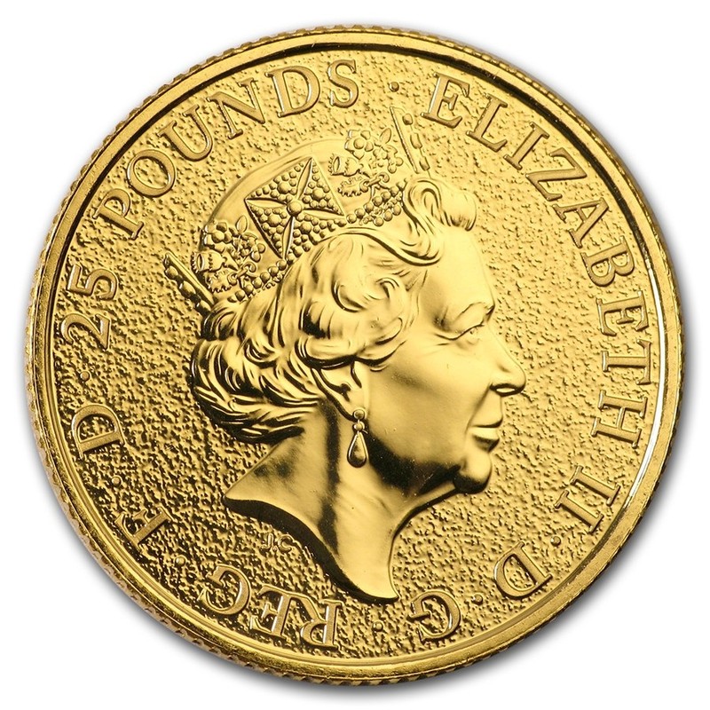 Золотая инвестиционная монета Великобритании - Красный Дракон 2017 г.в., 7.78 г. чистого золота (проба 0.9999)