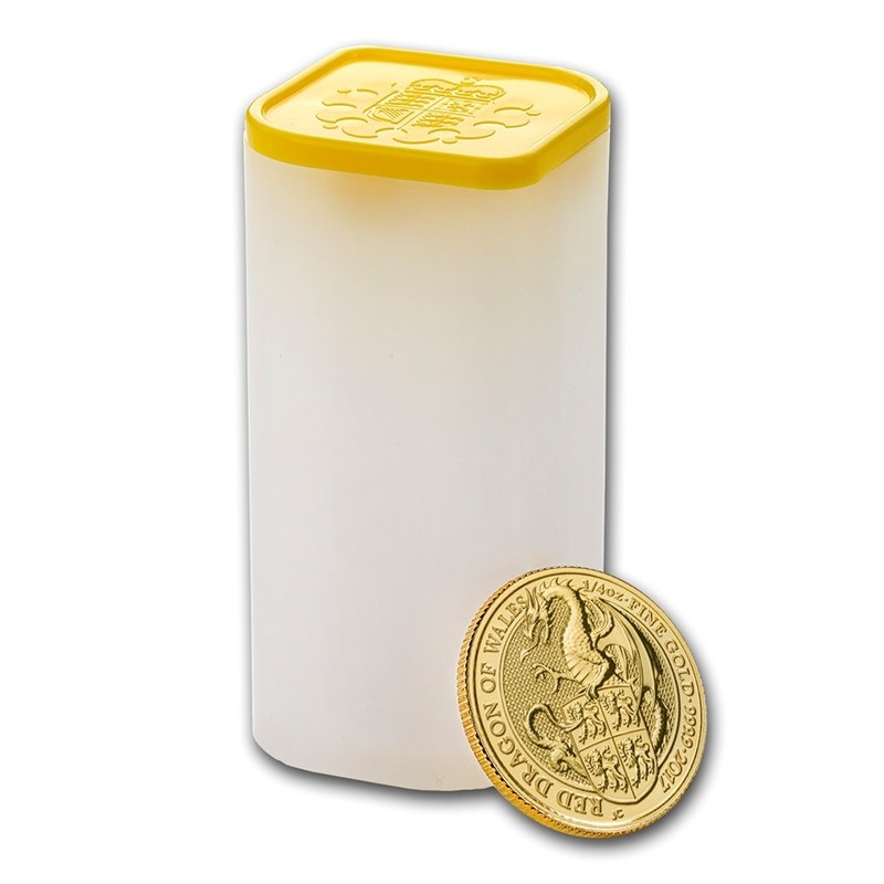 Золотая инвестиционная монета Великобритании - Красный Дракон 2017 г.в., 7.78 г. чистого золота (проба 0.9999)