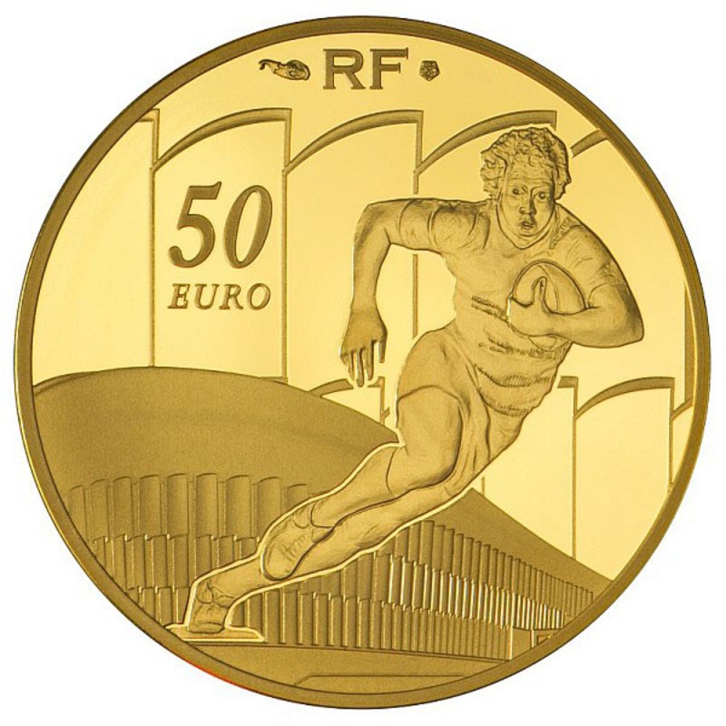 Золотая монета Франции «Регби» 2009 г.в., 7.78 г чистого золота (проба 0.920)