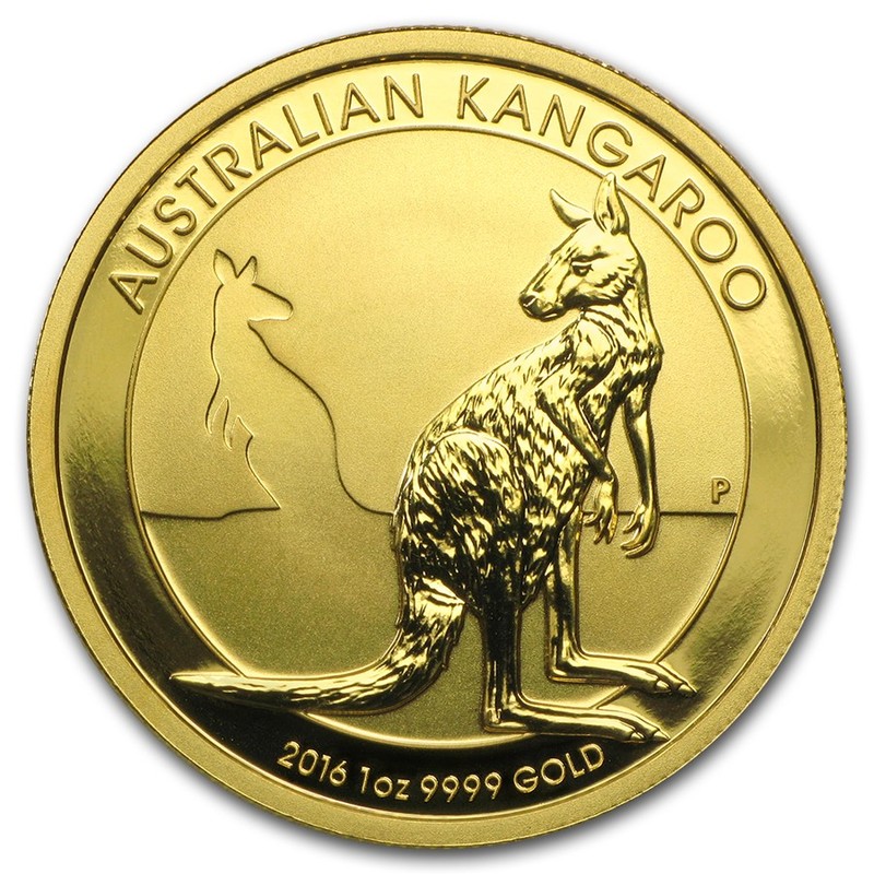 Золотая инвестиционная монета Австралии - Кенгуру 2016 г.в., 31,1 г чистого золота (проба 0,9999)