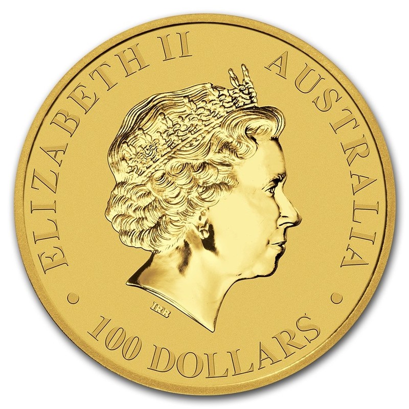 Золотая инвестиционная монета Австралии - Кенгуру 2017 г.в., 31.1 г чистого золота (проба 0.9999)