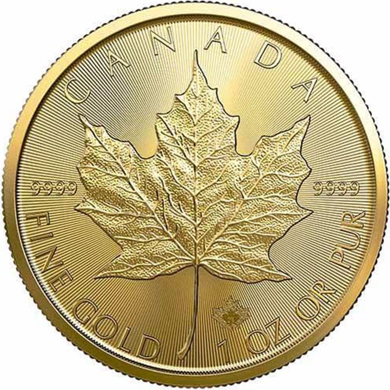 Золотая монета Канады "Кленовый Лист", 31.1 г чистого золота (проба 0.9999)