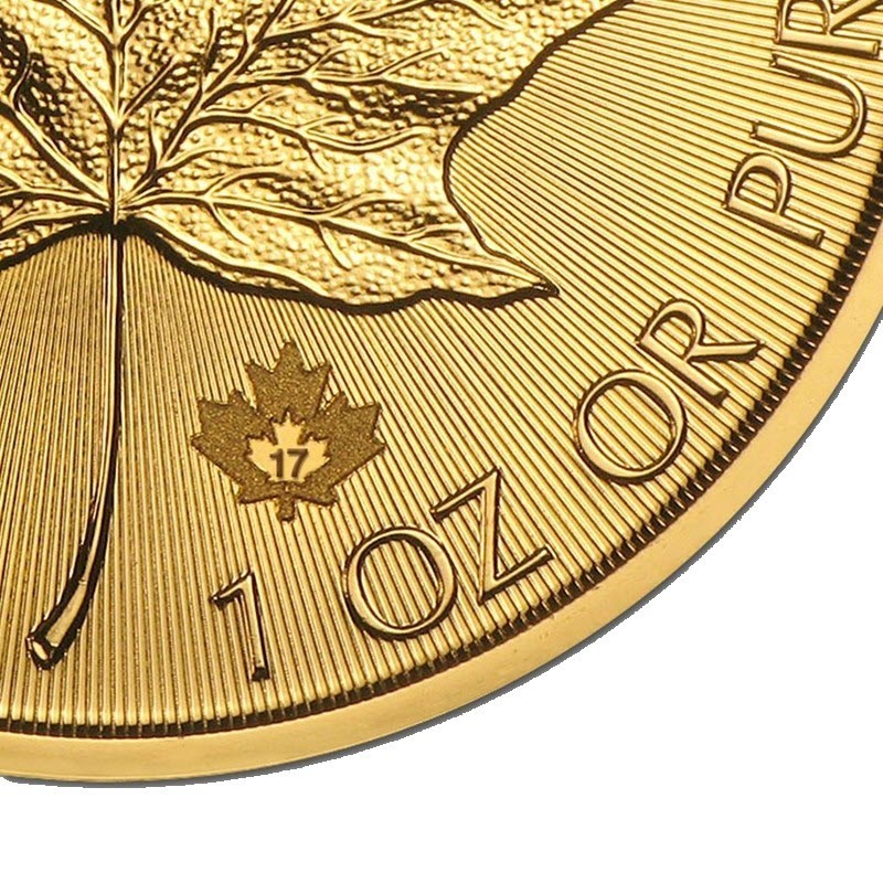 Золотая монета Канады "Кленовый Лист", 31.1 г чистого золота (проба 0.9999)
