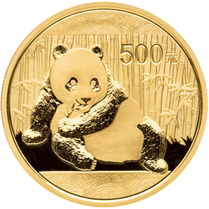 Золотая инвестиционная монета Китая - Панда 2015 г.в., 31,1 гр чистого золота (проба 0,999)