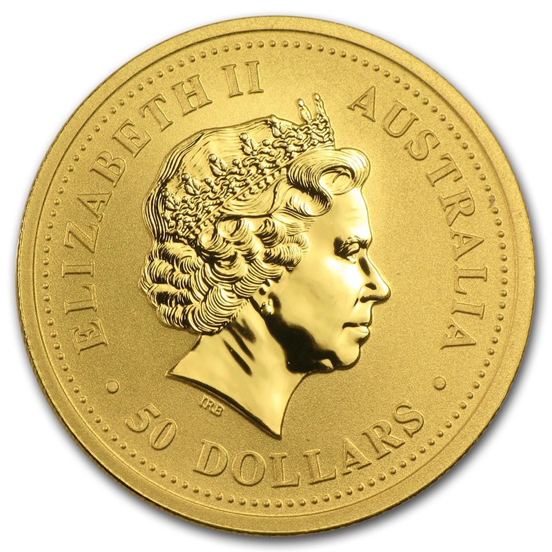 Золотая инвестиционная монета Австралии - Кенгуру 2003 г.в. 1/2 унции чистого золота (проба 0,9999)