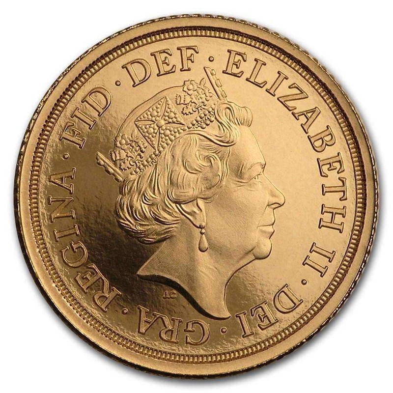 Золотая инвестиционная монета Великобритании - Соверен,  7.32 г чистого золота, проба 0.917