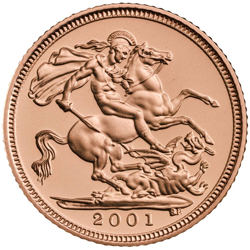 Золотая монета Великобритании - Полсоверена, 3,66 г чистого золота (Проба 0,917)