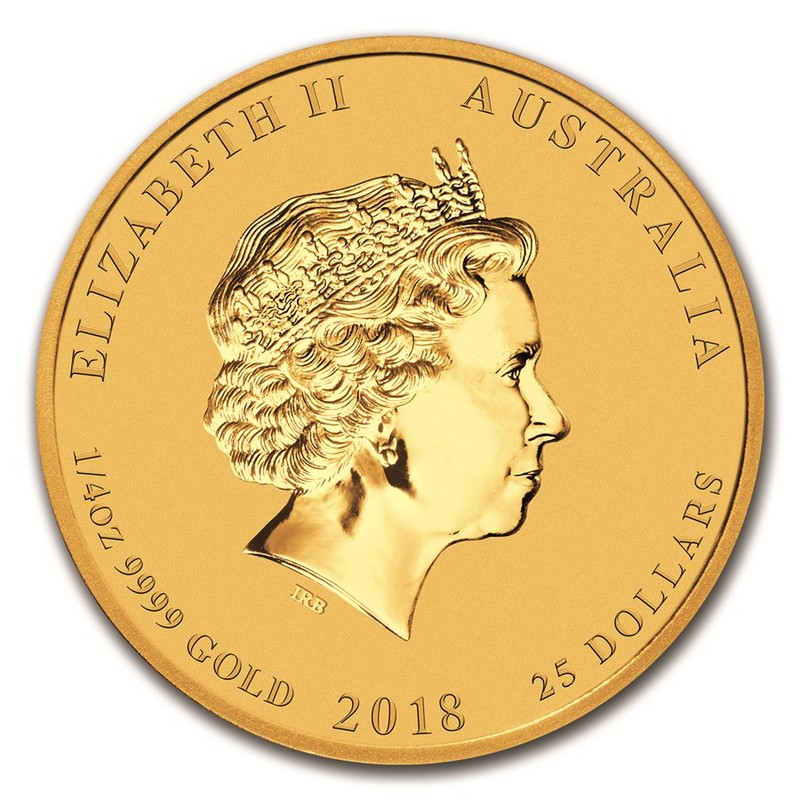 Золотая монета Австралии «Год Собаки» 2018 г.в., 7.78 г чистого золота (проба 0.9999)