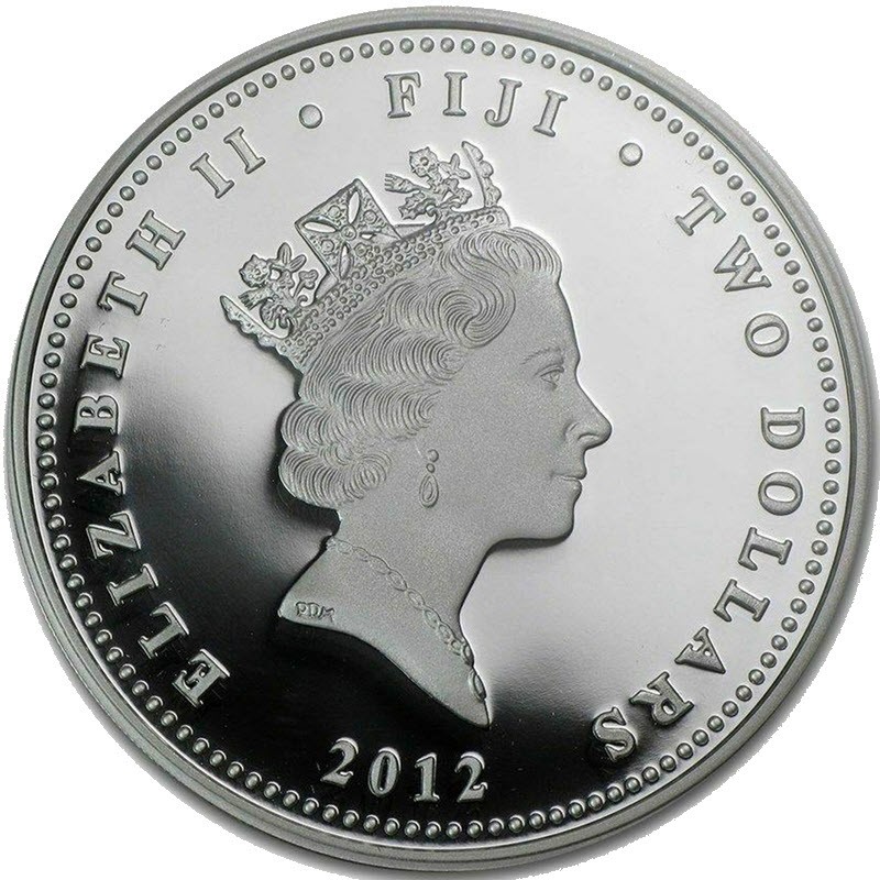 Серебряная монета Фиджи "Мухаммед Али" 2012 г., 31.1 г чистого серебра (Проба 0,999)