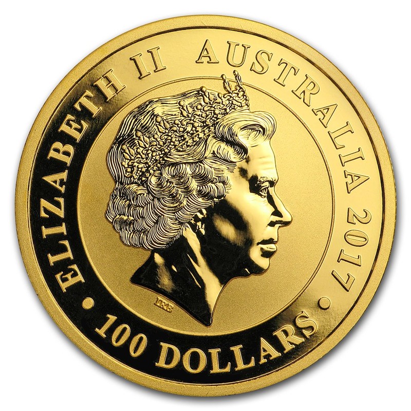 Золотая монета Австралии «Лебедь» 2017 г.в., 31.1 г чистого золота (проба 0.9999)