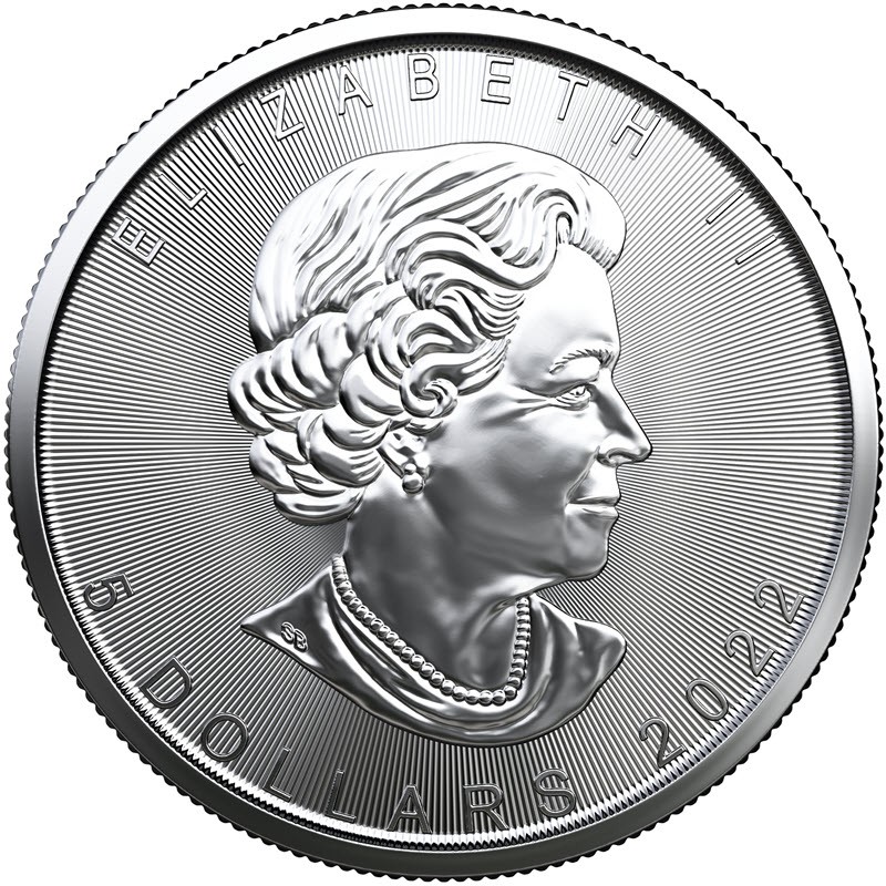 Серебряная инвестиционная монета канадский Кленовый лист 1 унция (31,1 г)