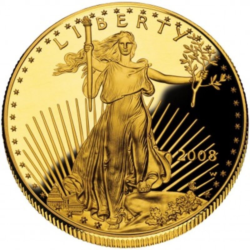 Золотая монета США "Американский Орел"  (пруф), 31.1 гр чистого золота (проба 0,9167)