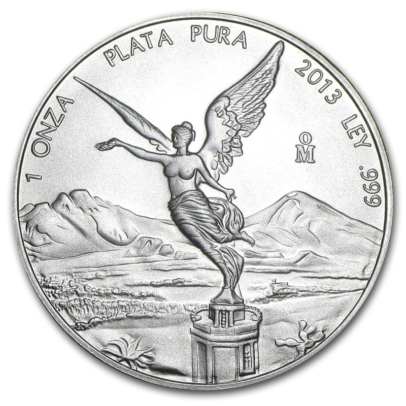 Серебряная монета Мексики "Либертад" 31.1 г чистого серебра (Проба 0,999)