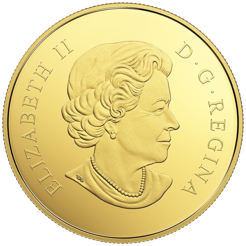 Золотая монета Канады «Маска Луны» 2018 г.в., 33.17 г чистого золота (проба 0.99999)