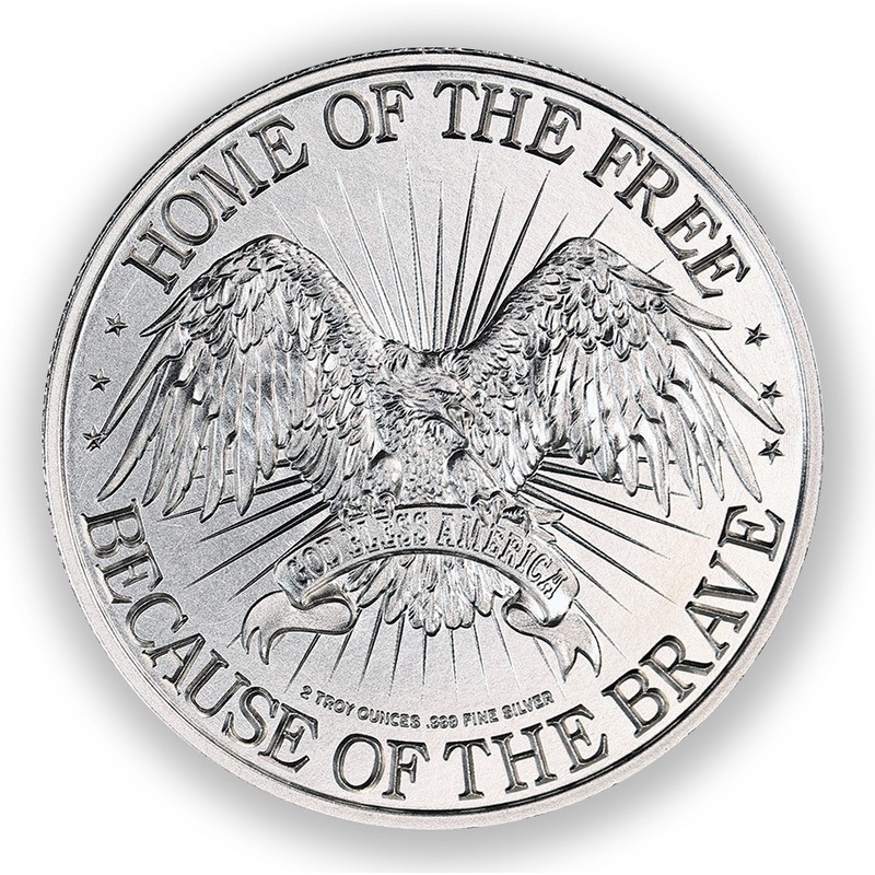Серебряный жетон США «Крест Сражения» 62.2 г чистого серебра (проба 0.999)