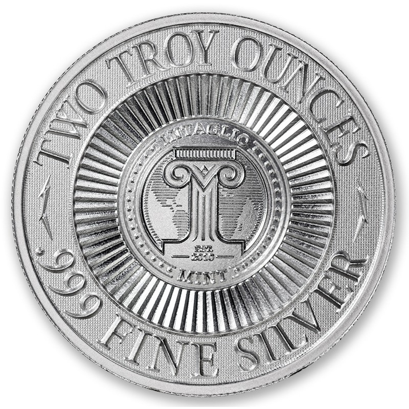 Серебряный жетон США «Череп Двойка-Четверка» 62.2 г чистого серебра (проба 0.999)