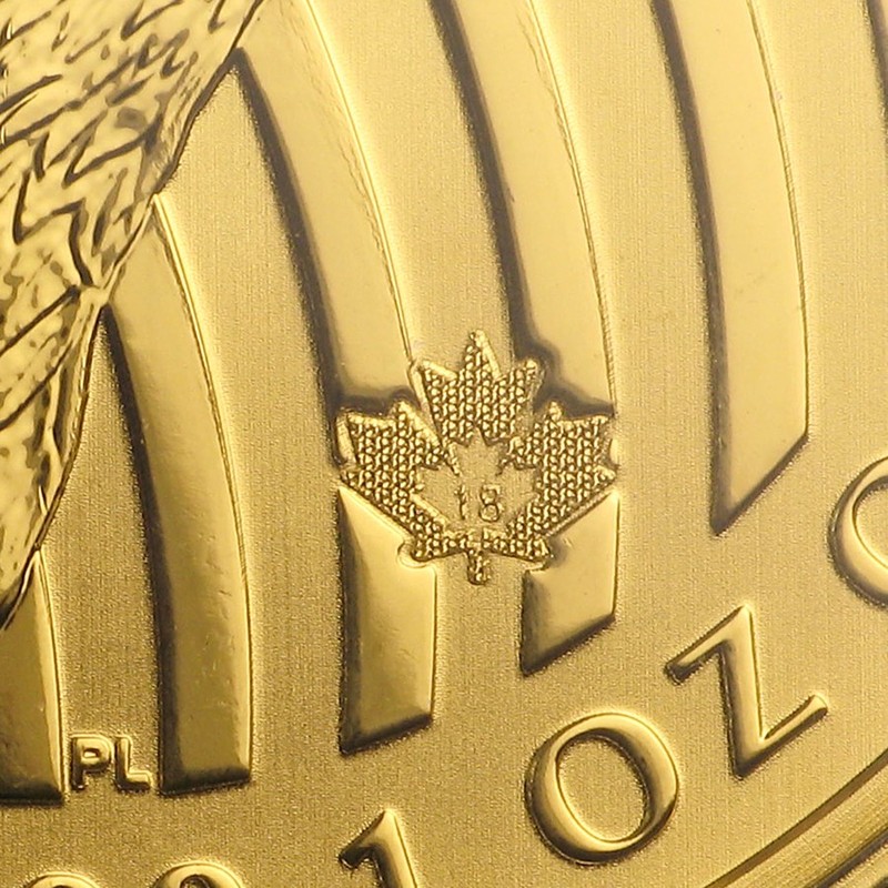 Золотая монета Канады «Золотой Орел» 2018 г.в., 31.1 г чистого золота (проба 0.99999)