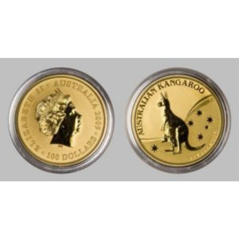 Золотая инвестиционная монета Австралии - Кенгуру 2009 г.в. 31.1 г чистого золота (проба 0,9999)