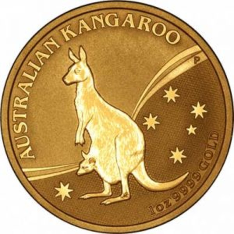 Золотая инвестиционная монета Австралии - Кенгуру 2009 г.в. 31,1 г чистого золота (проба 0,9999)