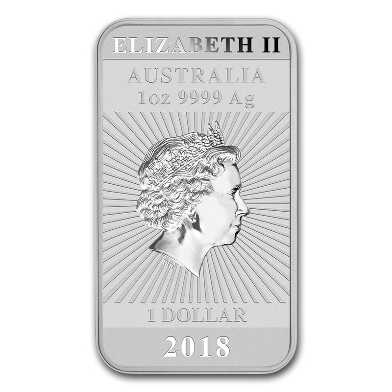 Серебряная монета Австралии "Китайский дракон" 2018 г., 31,1 г чистого серебра (Проба 0,9999)