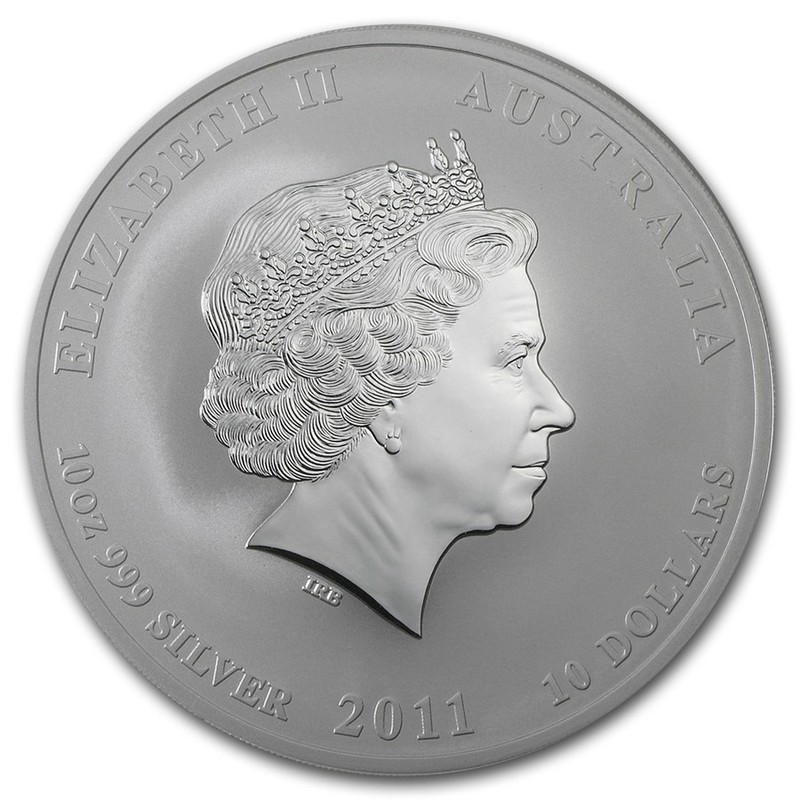 Серебряная монета Австралии «Год Кролика» 2011 г.в., 311 г чистого серебра (проба 0.999)