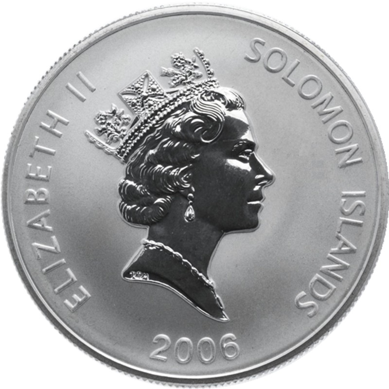 Серебряная монета Соломоновых островов " Год Собаки" 2006 г.в., 26,16 г чистого серебра (Проба 0,925)