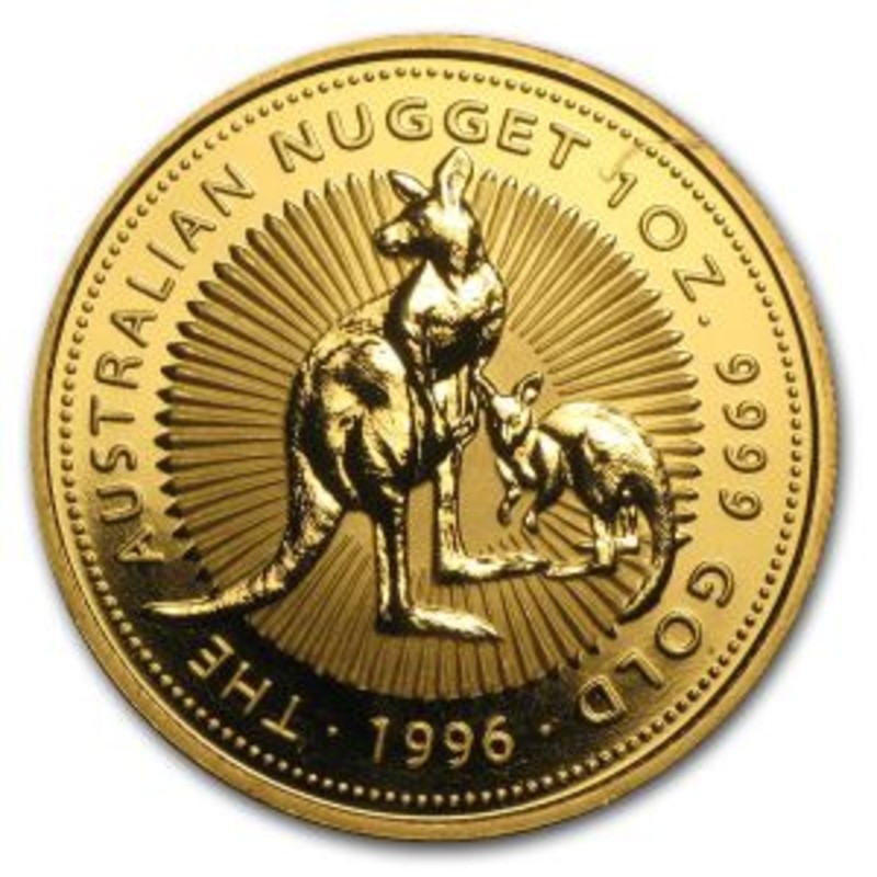 Золотая инвестиционная монета Австралии "Кенгуру" 1996 г.в., 31,1 г чистого золота (проба 0,9999)