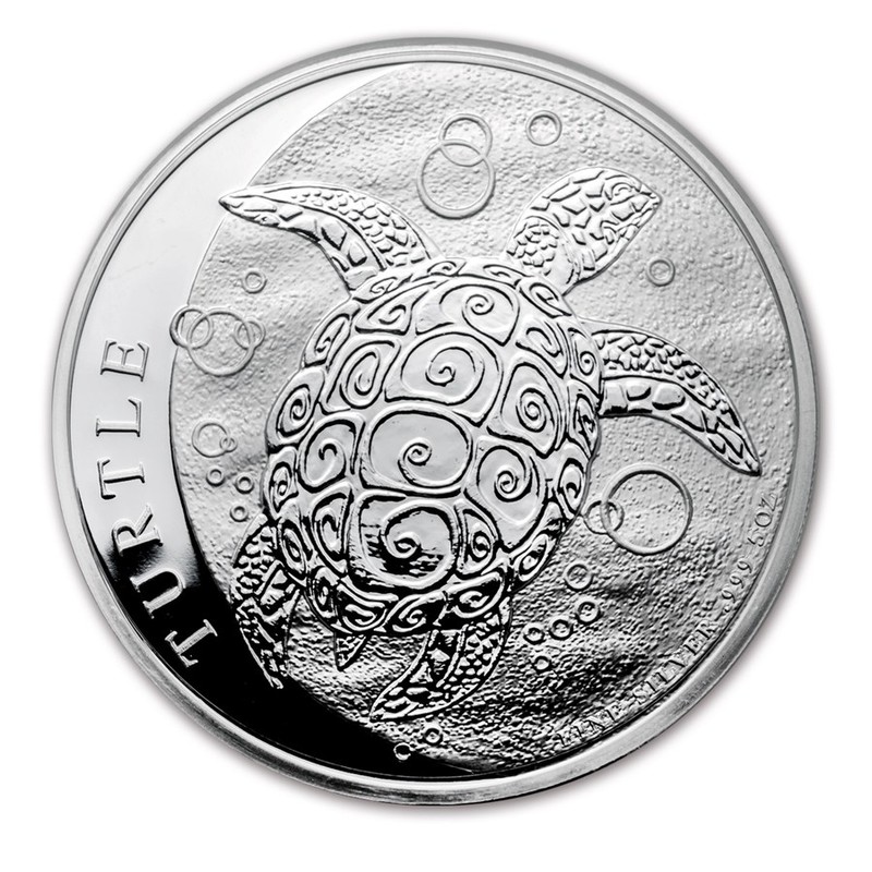 Серебряная монета Ниуэ "Черепаха", 155.5 г чистого серебра (Проба 0,999)