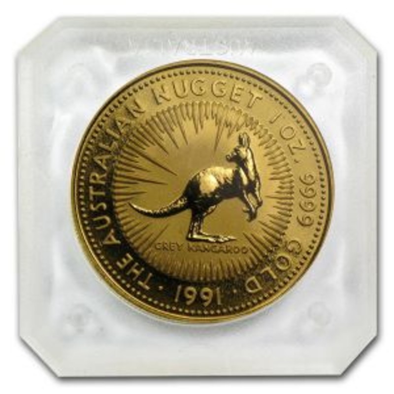 Золотая инвестиционная монета Австралии "Кенгуру" 1991 г.в., 31,1 г чистого золота (проба 0,9999)