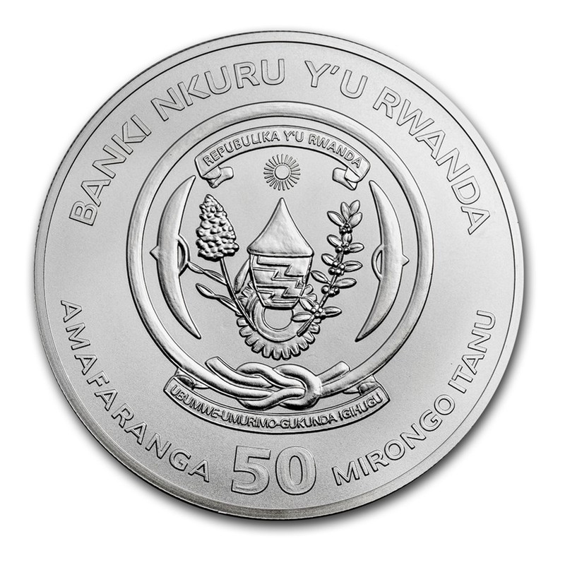 Серебряная монета Руанды «Индевор» 2018 г.в., 31.1 г чистого серебра (проба 0.999)