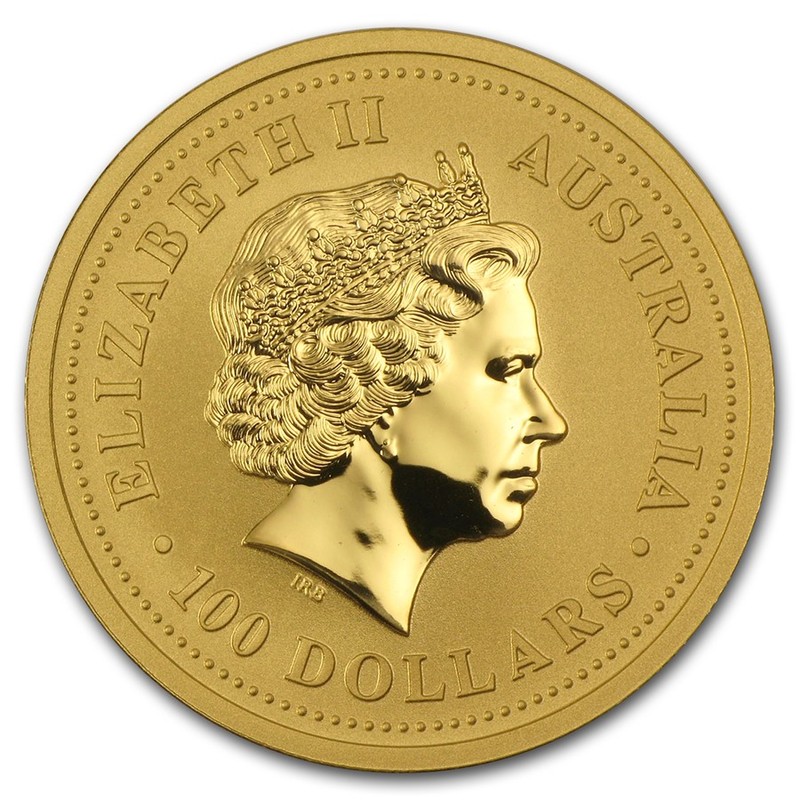 Золотая монета Австралии «Год Свиньи» 2007 г.в., 31.1 г чистого золота (проба 0.9999)