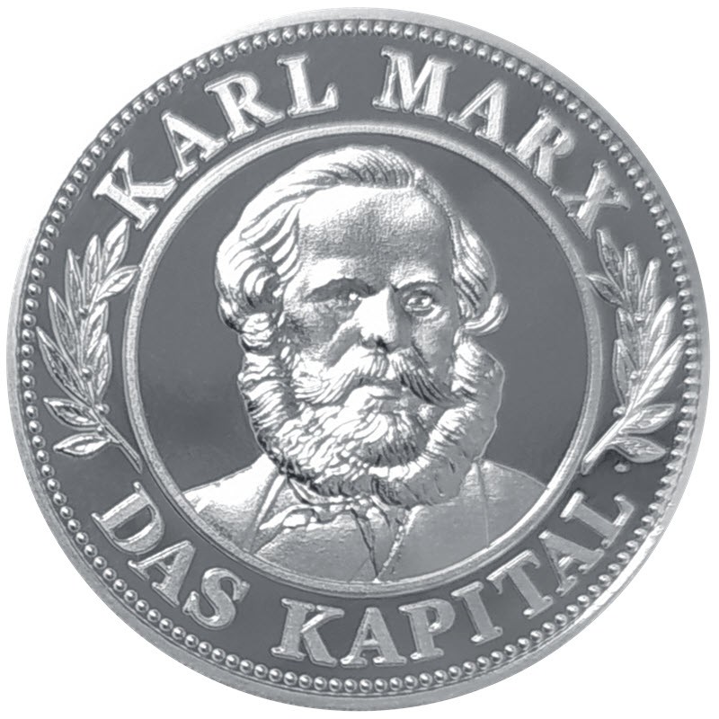 Серебряный жетон "Карл Маркс. Капитал" (пруф) 31,1 г чистого серебра (Проба 0,999)