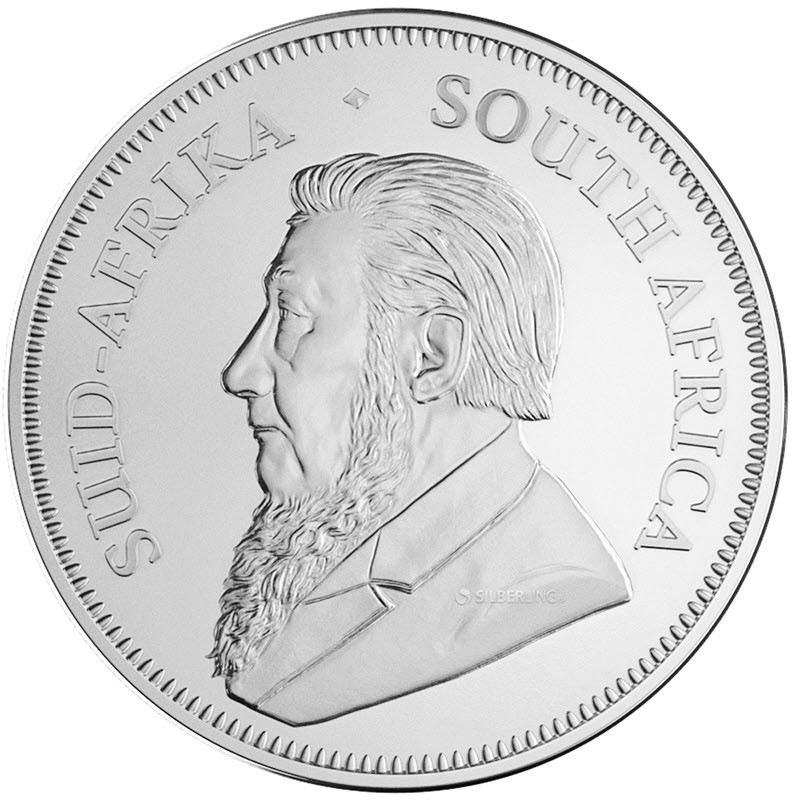 Серебряная монета ЮАР "Крюгерранд", 31,1 г чистого серебра (Проба 0,999)