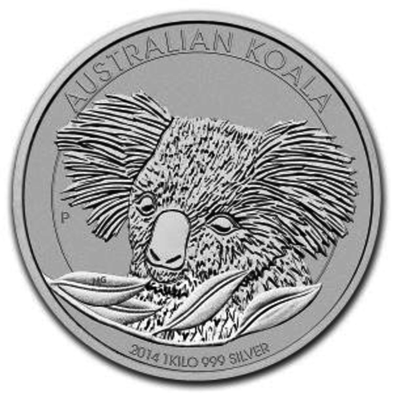 Серебряная монета Австралийская Коала, 2014 г.в., 1 кг (проба 0,999)