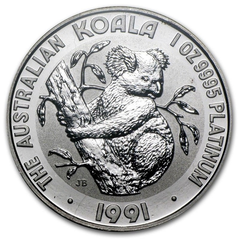 Платиновая монета Австралии "Коала" 31.1 г чистой платины (Проба 0,9995)
