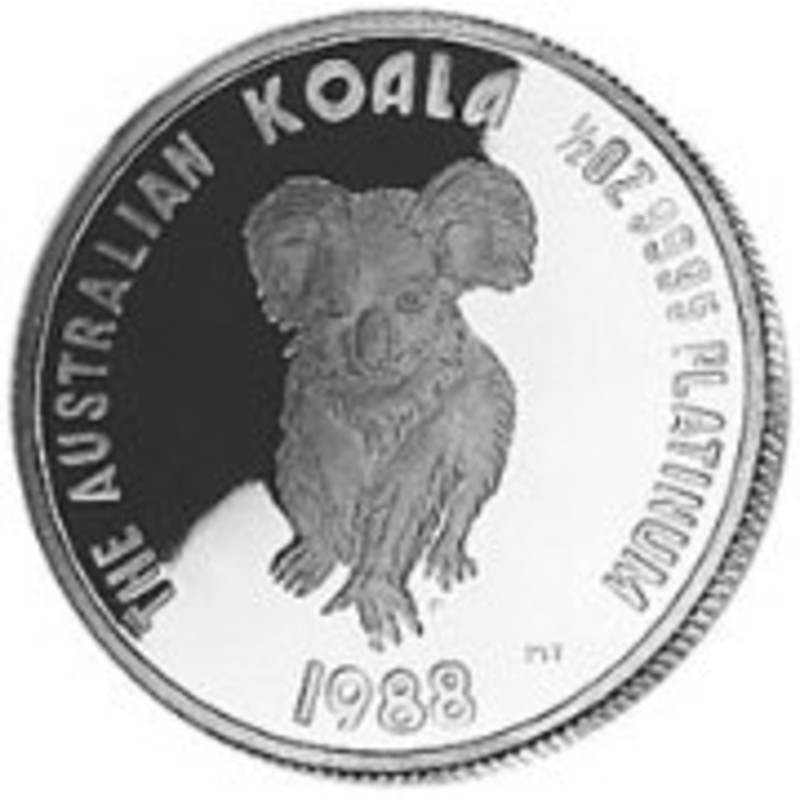 Платиновая инвестиционная монета Австралии - Коала, 15,55 г чистой платины (проба 0,9995)