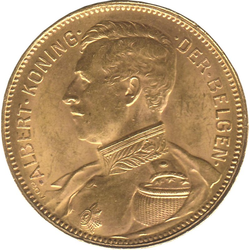 Золотая монета Бельгии 